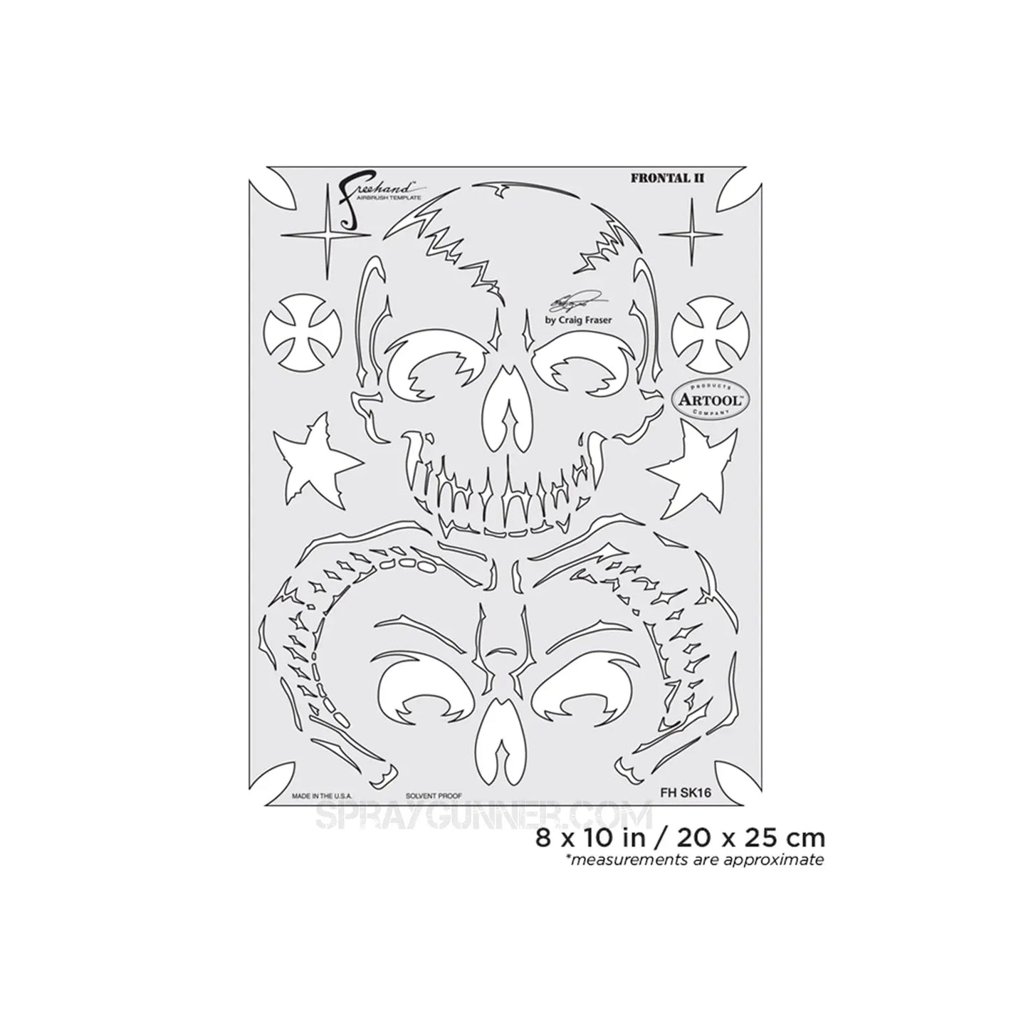 Artool Return of Skullmaster Frontal II Freehand Airbrush Template by Craig Fraser Artool