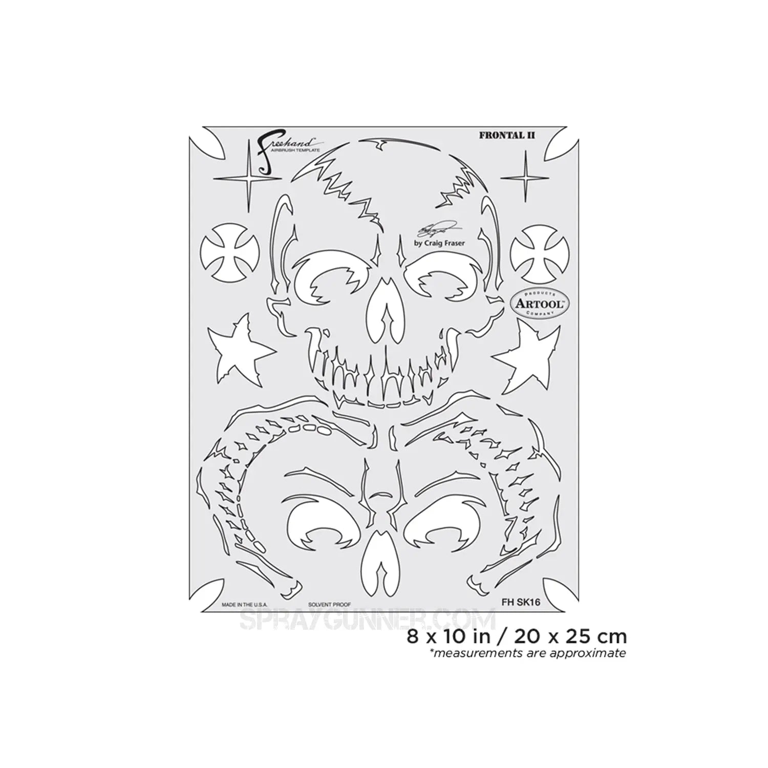 Artool Return of Skullmaster Frontal II Freehand Airbrush Template by Craig Fraser Artool