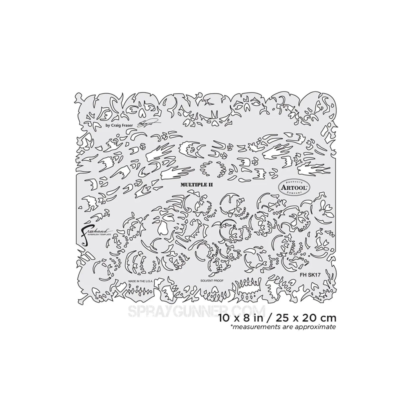 Artool Return of Skullmaster Multiple II Freehand Airbrush Template by Craig Fraser Artool