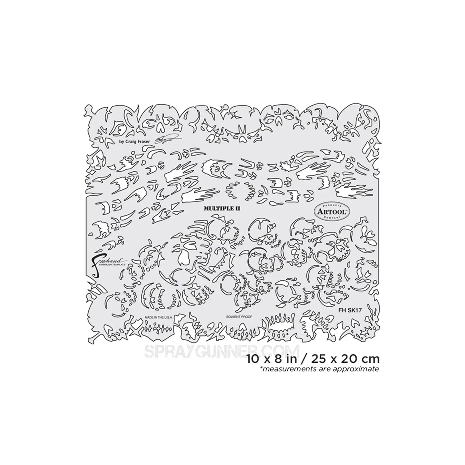 Artool Return of Skullmaster Multiple II Freehand Airbrush Template by Craig Fraser Artool