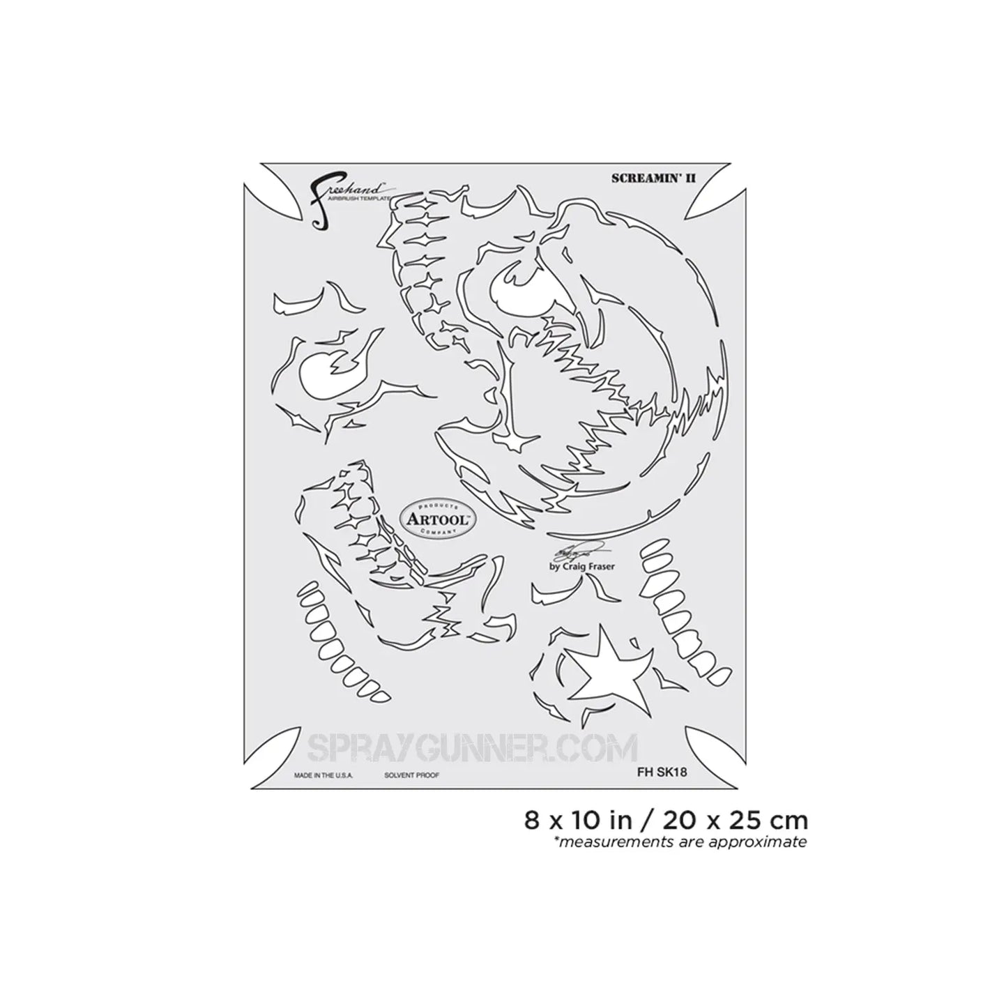 Artool Return of Skullmaster Screamin II Freehand Airbrush Template by Craig Fraser Artool