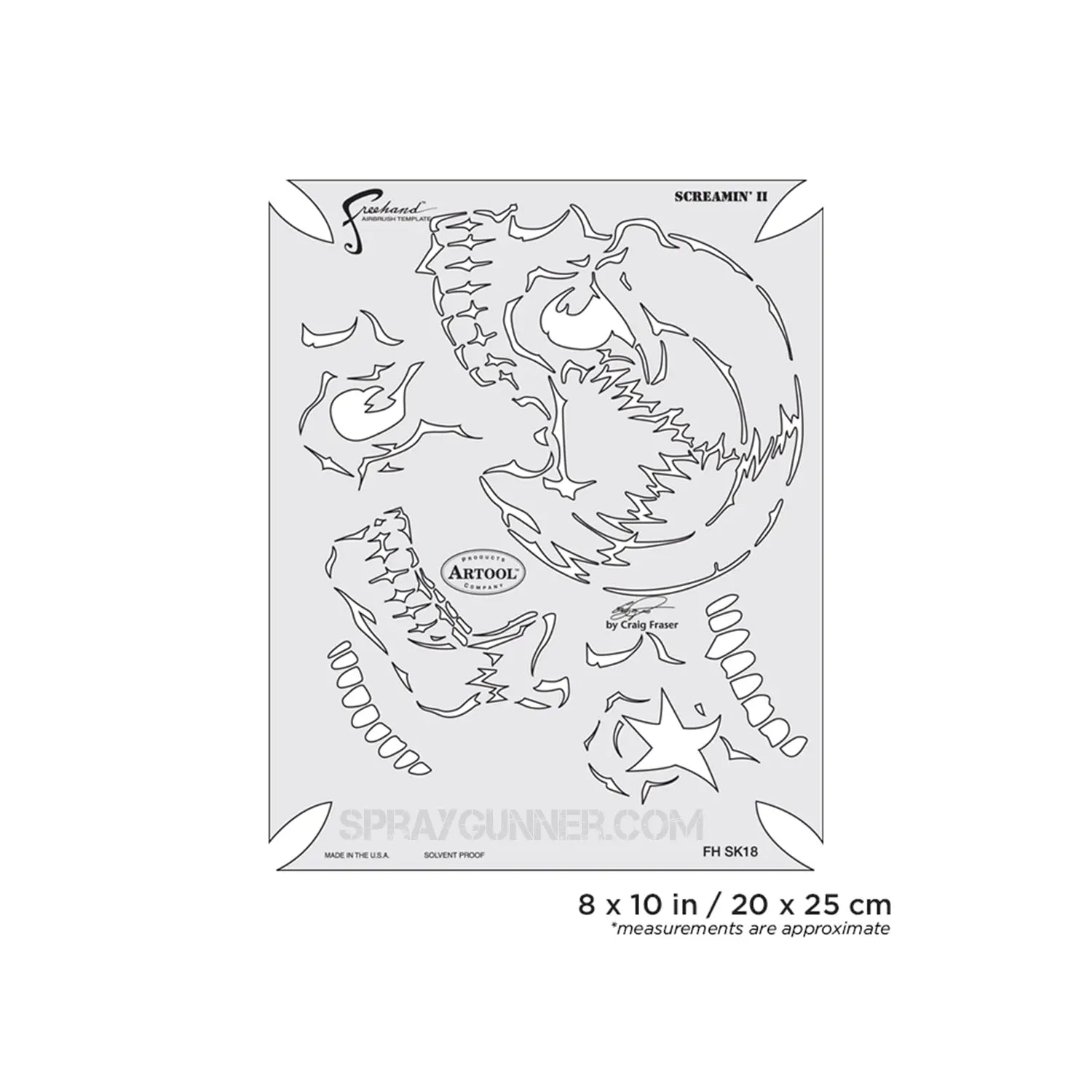 Artool Return of Skullmaster Screamin II Freehand Airbrush Template by Craig Fraser Artool