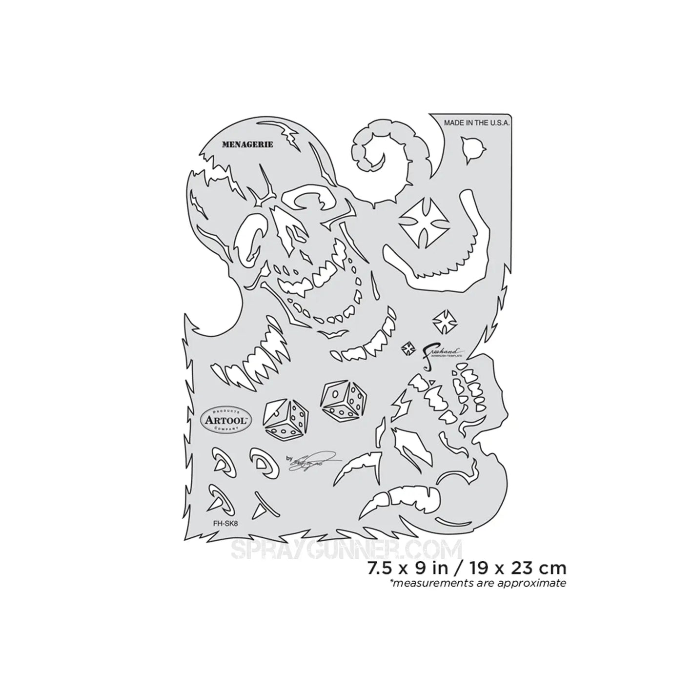 Artool Son of Skullmaster Menagerie Freehand Airbrush Template by Craig Fraser Artool