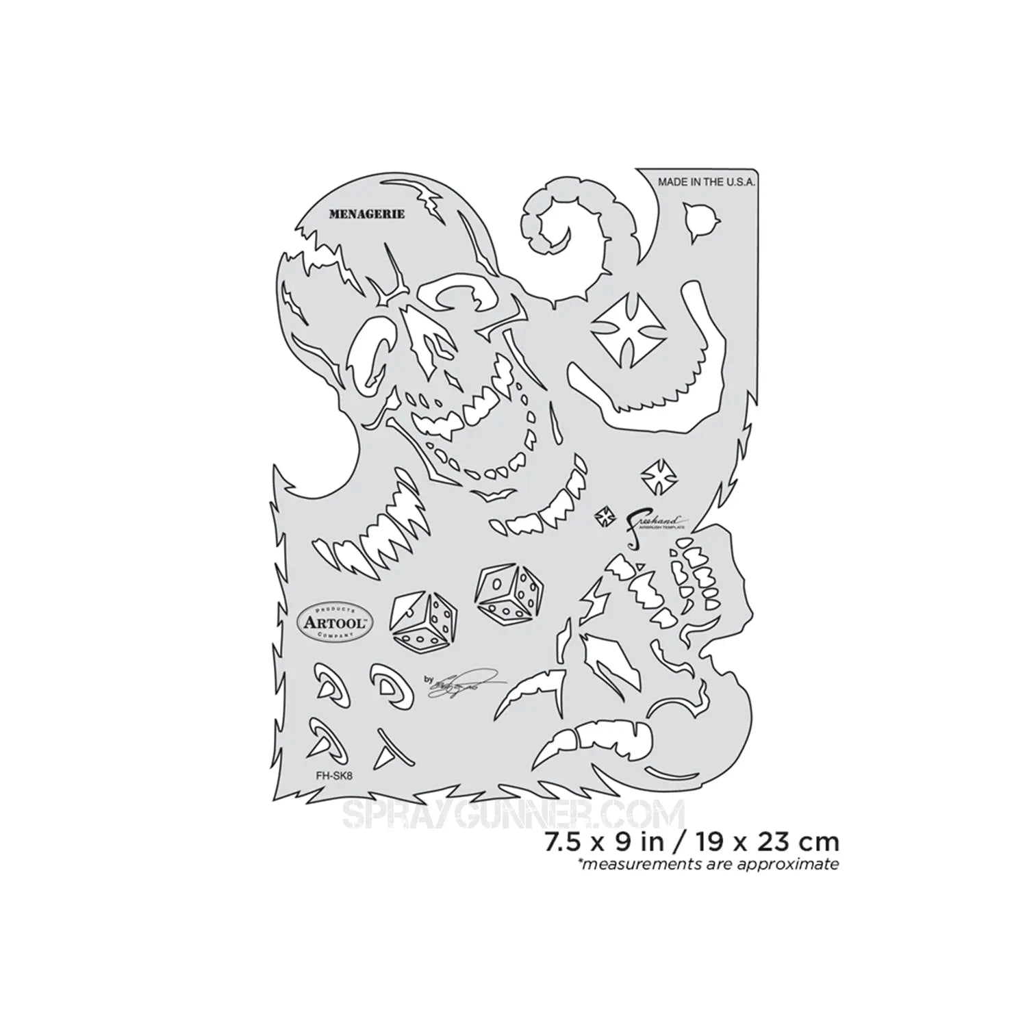 Artool Son of Skullmaster Menagerie Freehand Airbrush Template by Craig Fraser Artool