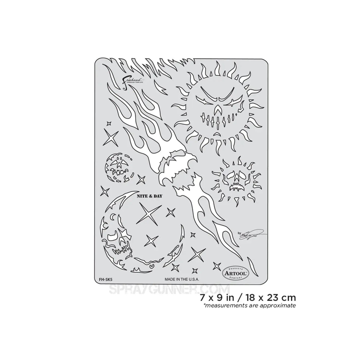 Artool Son of Skullmaster Nite & Day Freehand Airbrush Template by Craig Fraser Artool