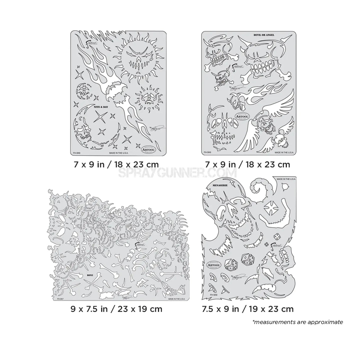 Artool Son of Skullmaster Set Freehand Airbrush Template by Craig Fraser Artool