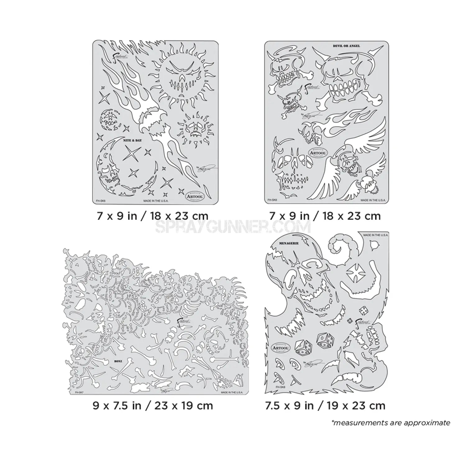 Artool Son of Skullmaster Set Freehand Airbrush Template by Craig Fraser Artool