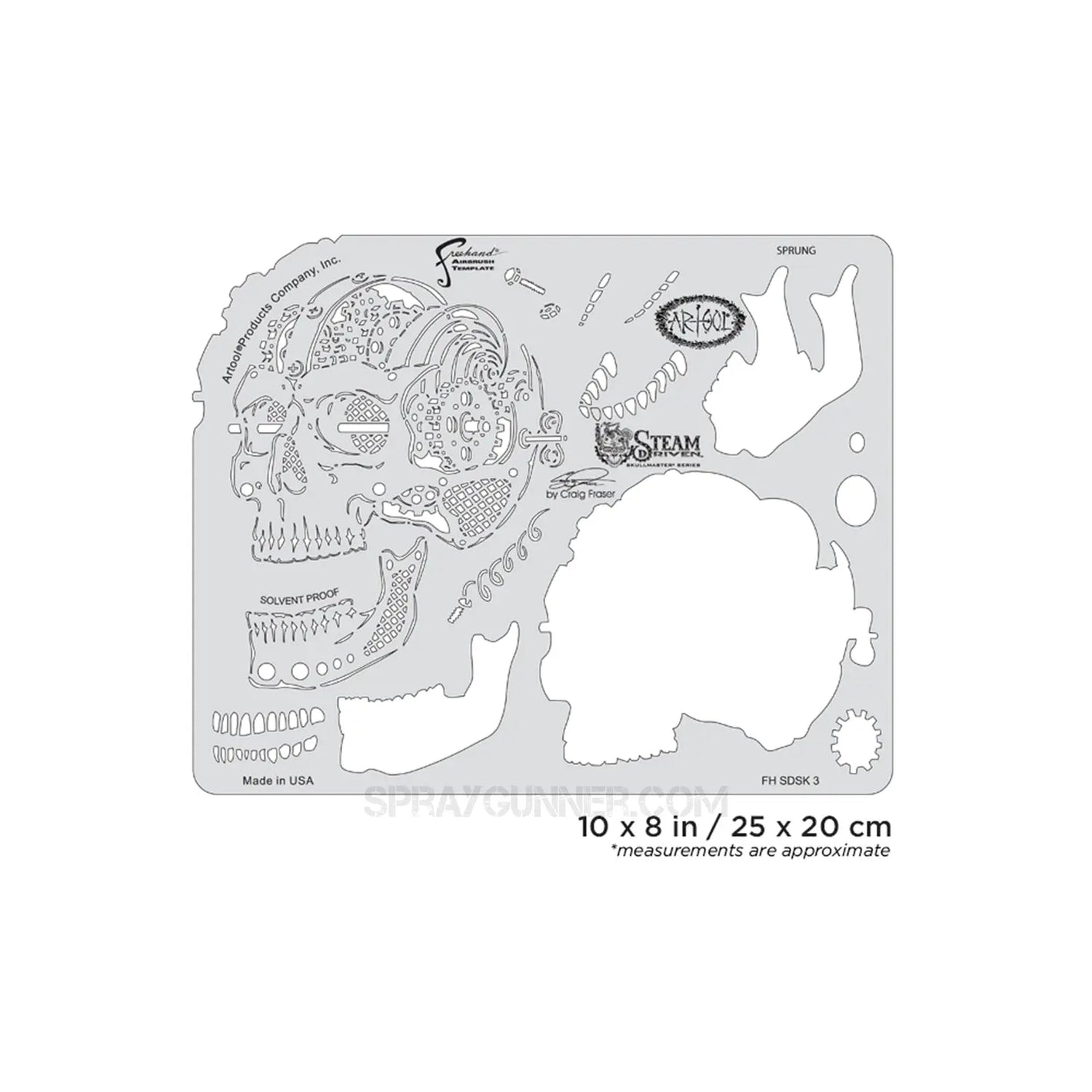 Artool Steam Driven Sprung Freehand Airbrush Template by Craig Fraser Artool