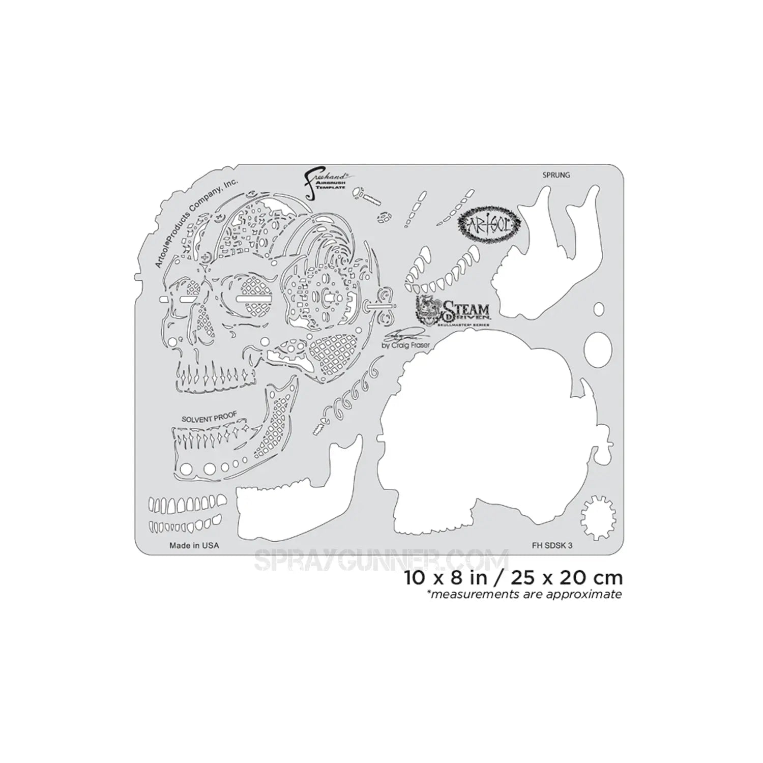 Artool Steam Driven Sprung Freehand Airbrush Template by Craig Fraser Artool