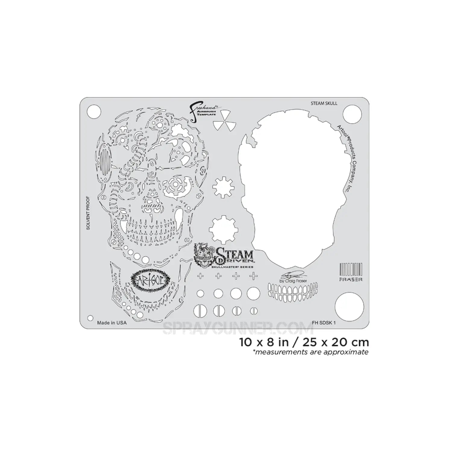 Artool Steam Driven Steam SkullFreehand Airbrush Template by Craig Fraser Artool