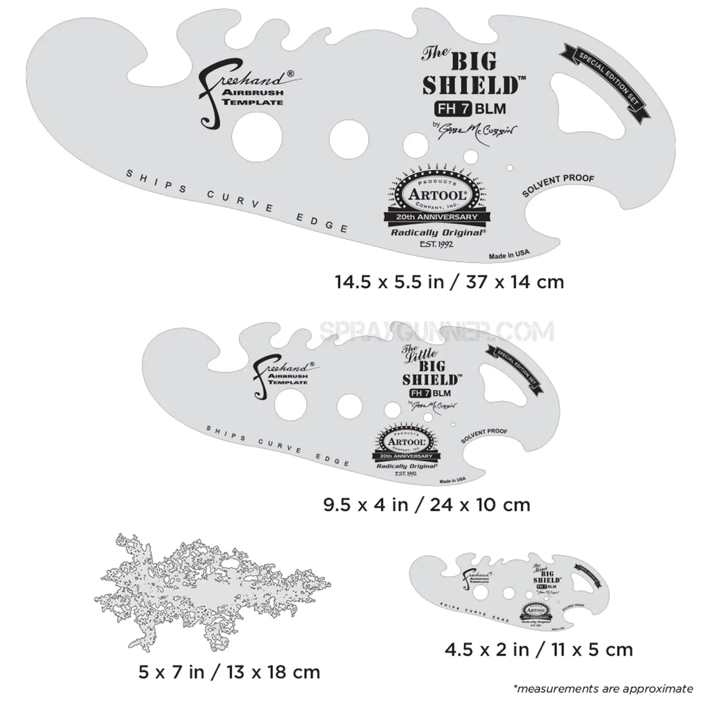 Artool The Big Shield Special Edition Set Freehand Airbrush Template by Gabe McCubbin Artool