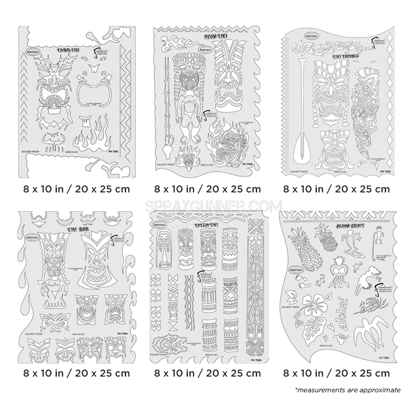 Artool Tiki Master Freehand Airbrush Template Set by Dennis Mathewson Artool