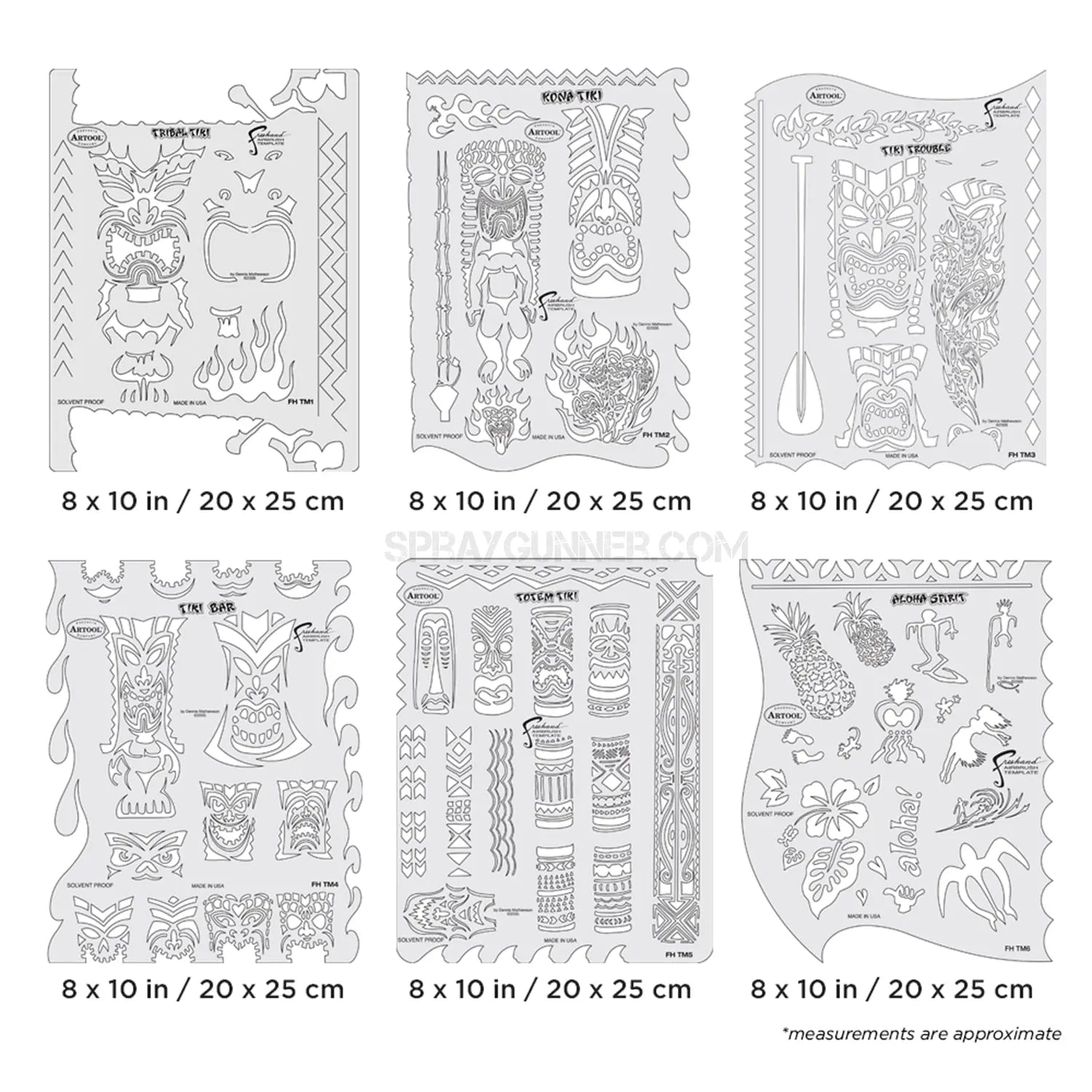 Artool Tiki Master Freehand Airbrush Template Set by Dennis Mathewson Artool