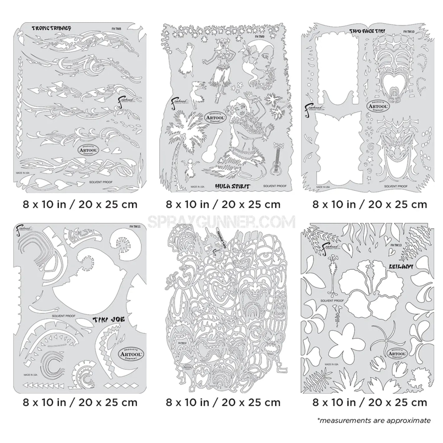 Artool Tiki Master II Freehand Airbrush Template Set by Dennis Mathewson Artool