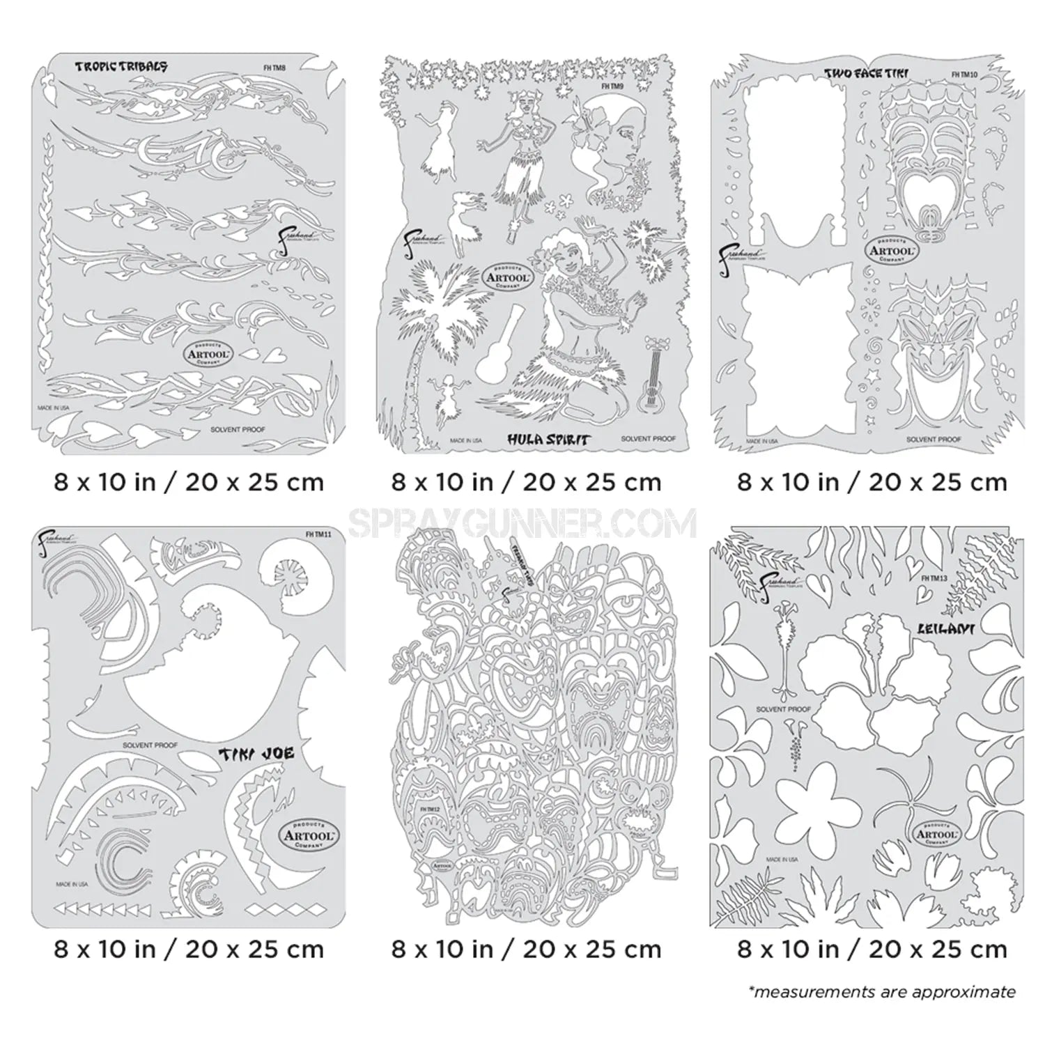 Artool Tiki Master II Freehand Airbrush Template Set by Dennis Mathewson Artool