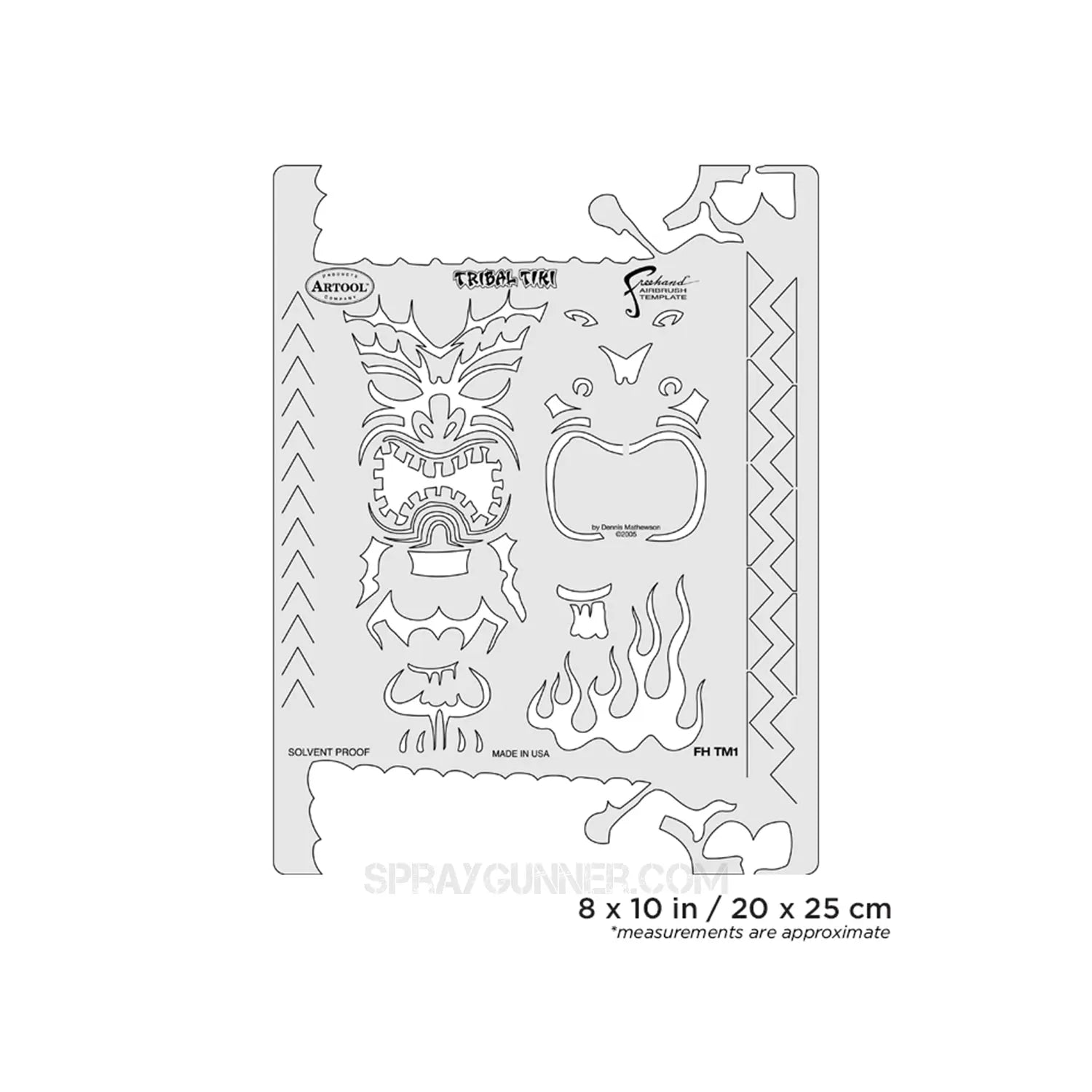 Artool Tiki Master II Tribal Tiki Freehand Airbrush Template by Dennis Mathewson Artool