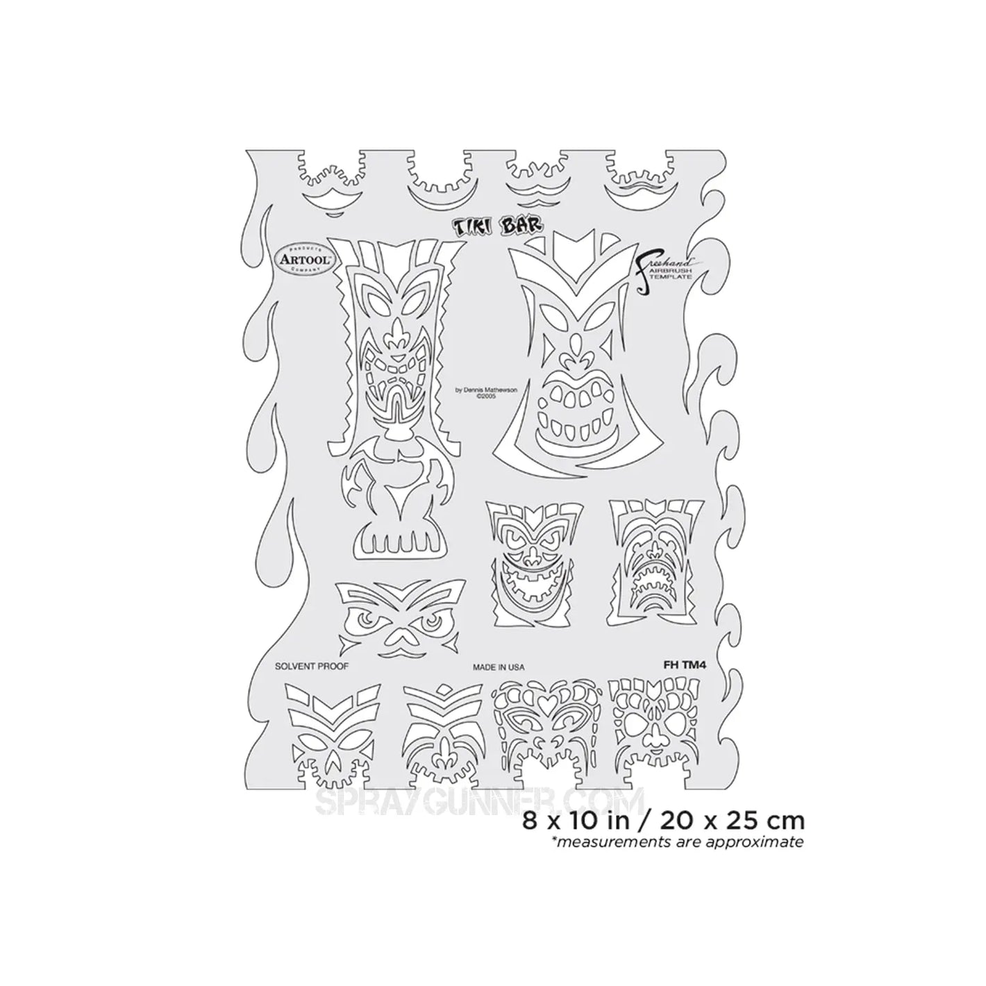 Artool Tiki Master Tiki Bar Freehand Airbrush Template by Dennis Mathewson Artool