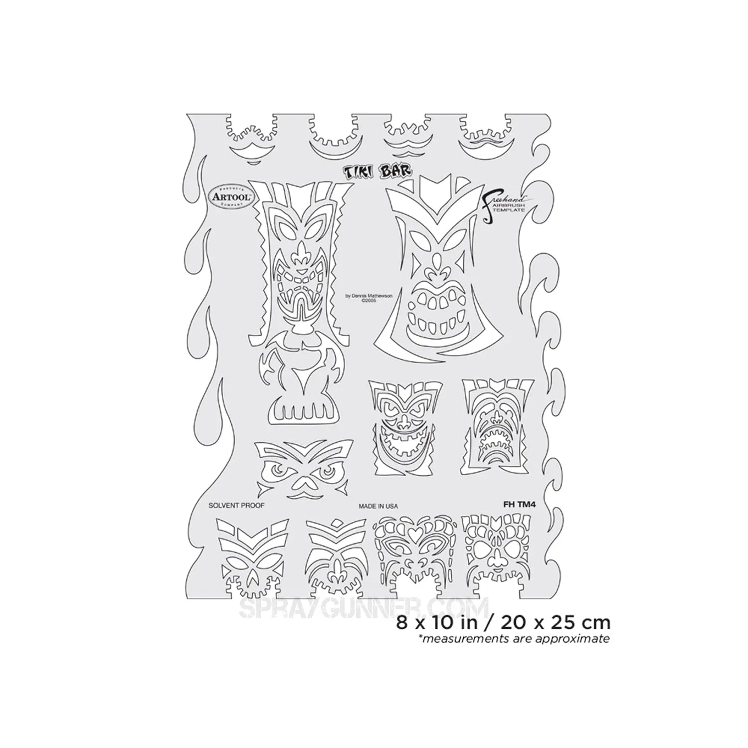 Artool Tiki Master Tiki Bar Freehand Airbrush Template by Dennis Mathewson Artool