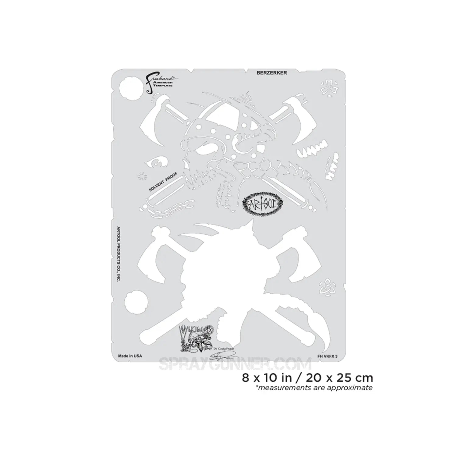 Artool Viking FX Berzerker Freehand Airbrush Template by Craig Fraser Artool