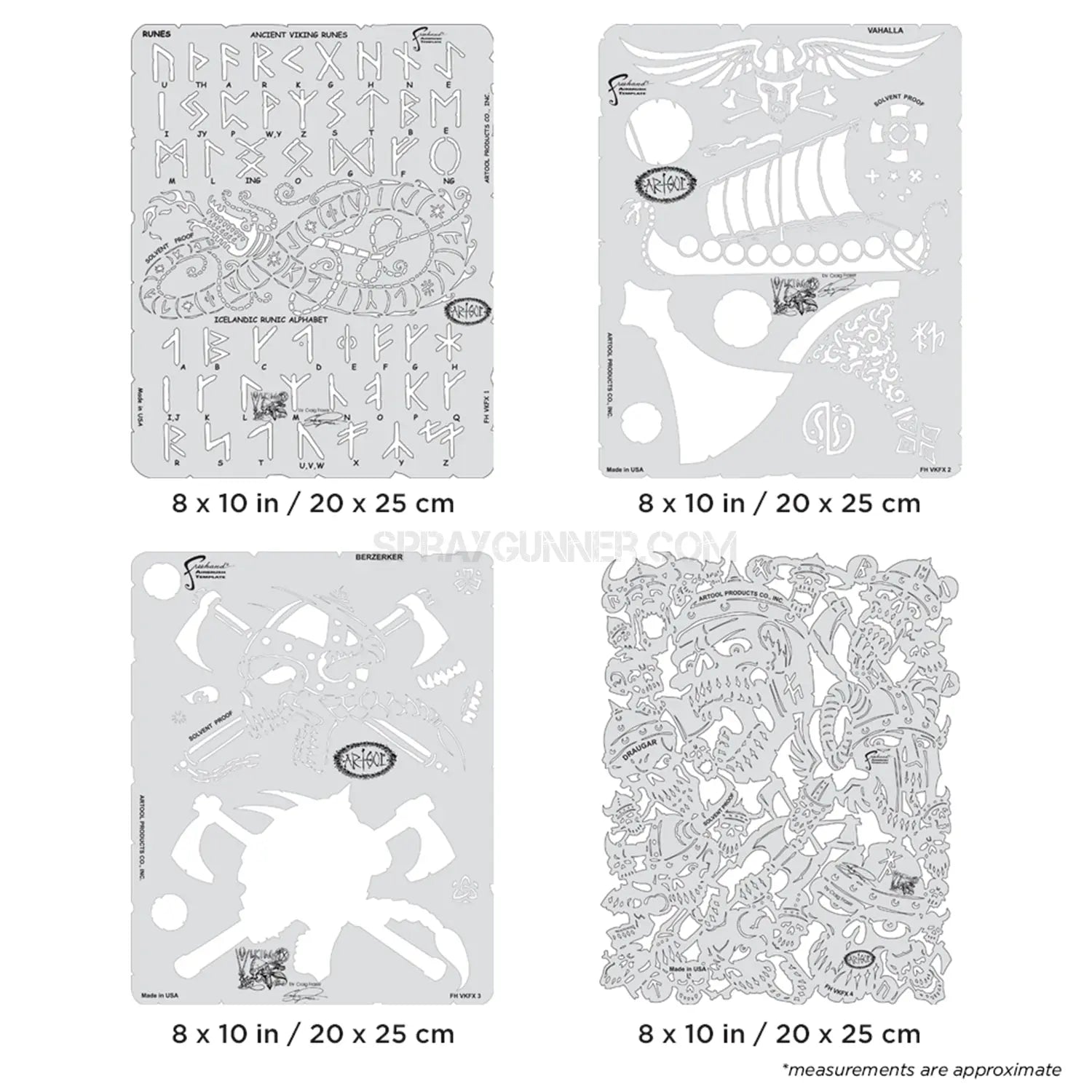 Artool Viking FX Freehand Airbrush Template Set by Craig Fraser Artool