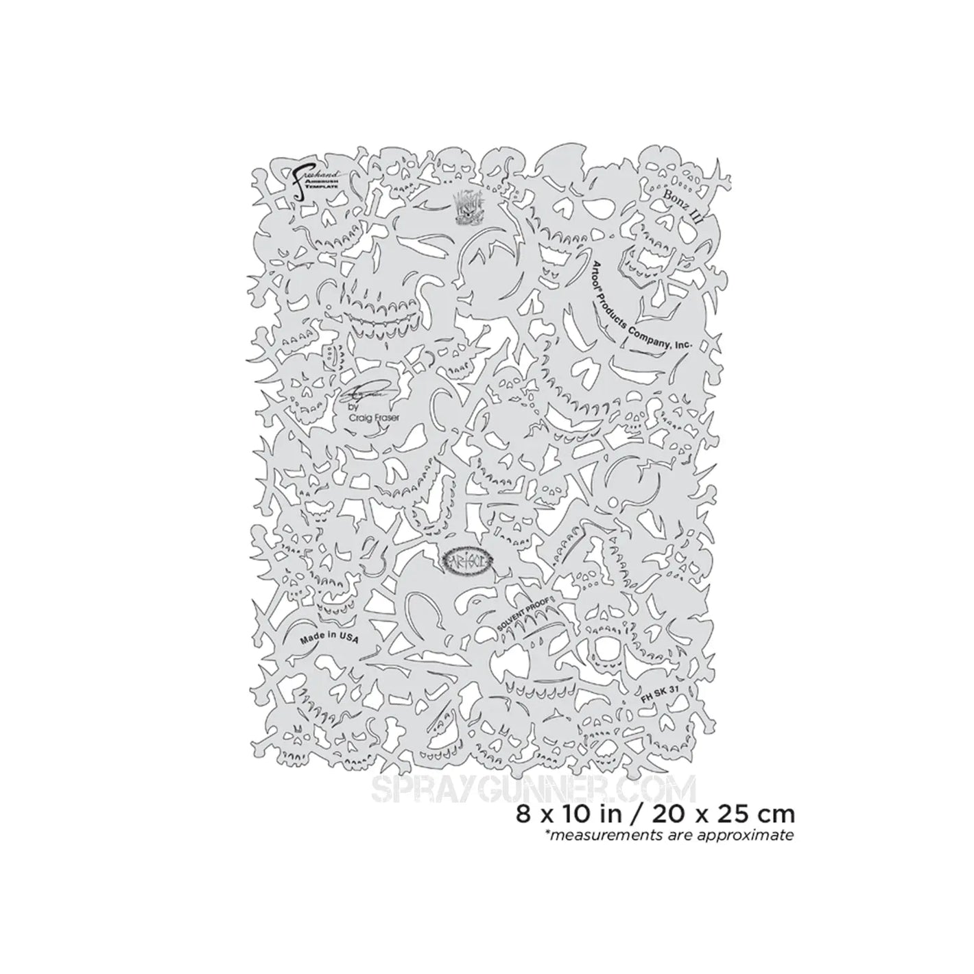 Artool Wrath of Skullmaster Bonz III Freehand Airbrush Template by Craig Fraser Artool