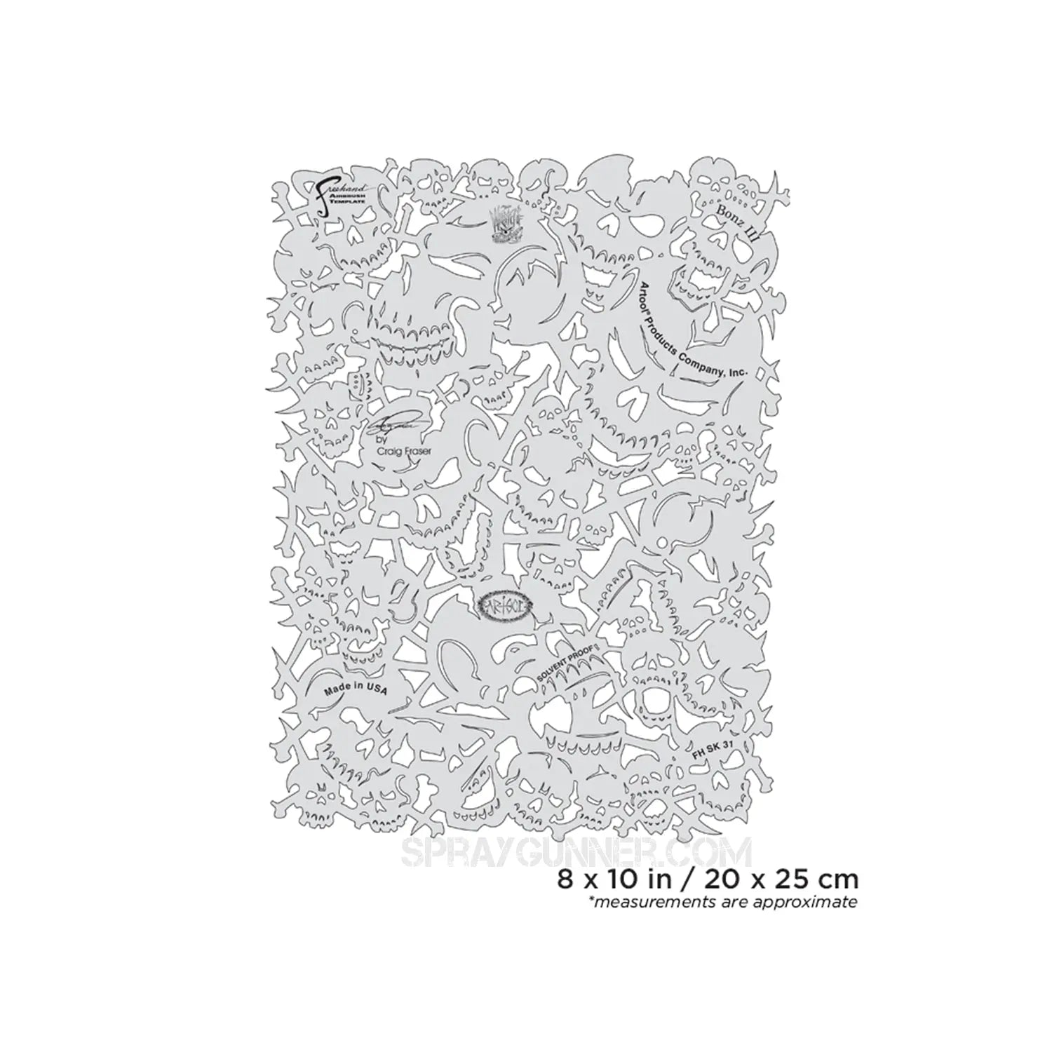 Artool Wrath of Skullmaster Bonz III Freehand Airbrush Template by Craig Fraser Artool