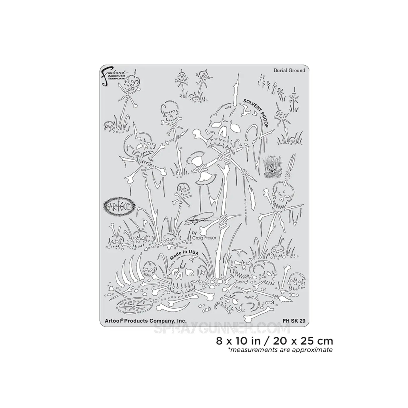 Artool Wrath of Skullmaster Burial Ground Freehand Airbrush Template by Craig Fraser Artool