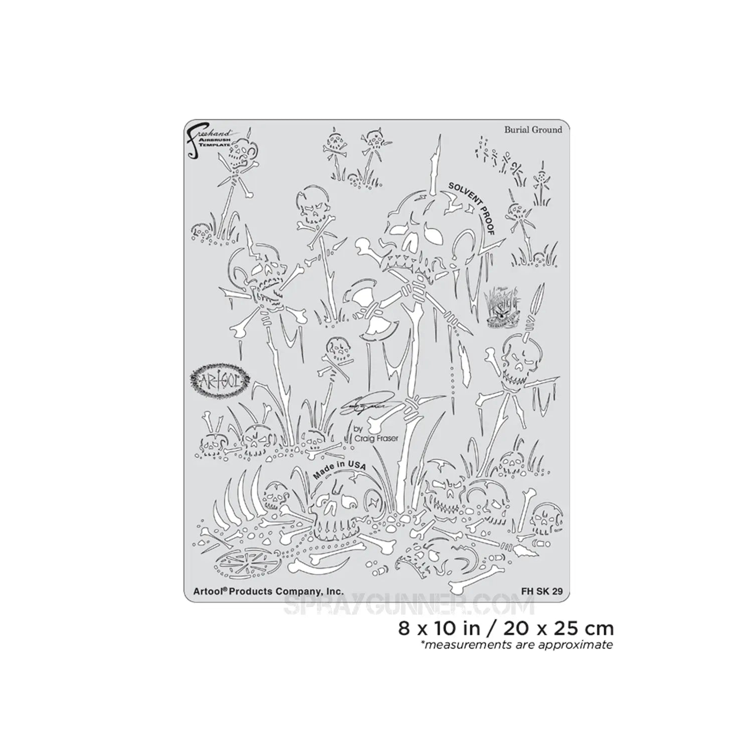 Artool Wrath of Skullmaster Burial Ground Freehand Airbrush Template by Craig Fraser Artool