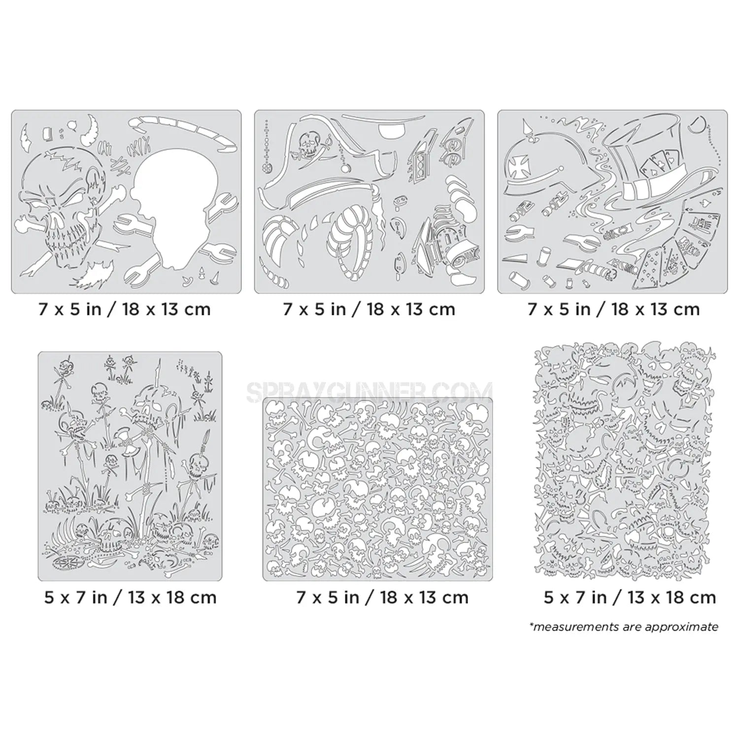 Artool Wrath of Skullmaster Mini Series Set Freehand Airbrush Template by Craig Fraser Artool