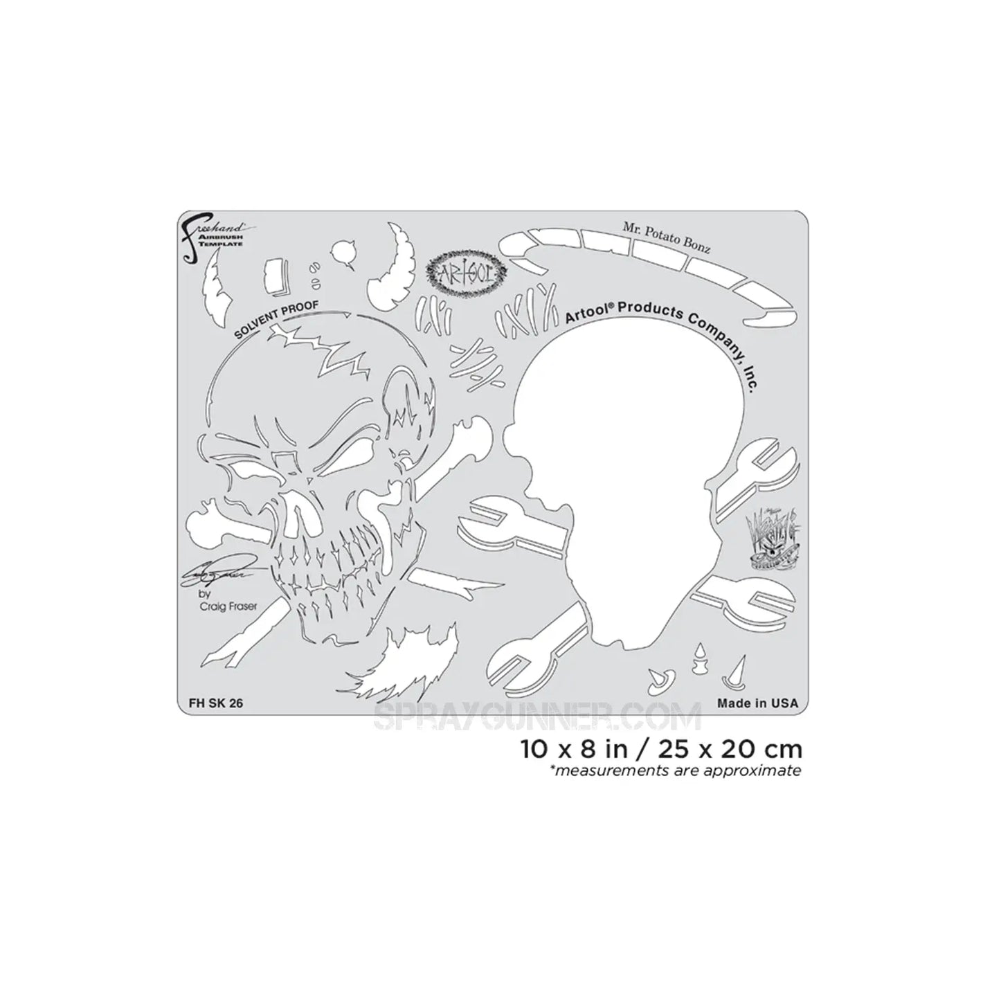 Artool Wrath of Skullmaster Mr. Potato Bonz Freehand Airbrush Template by Craig Fraser Artool