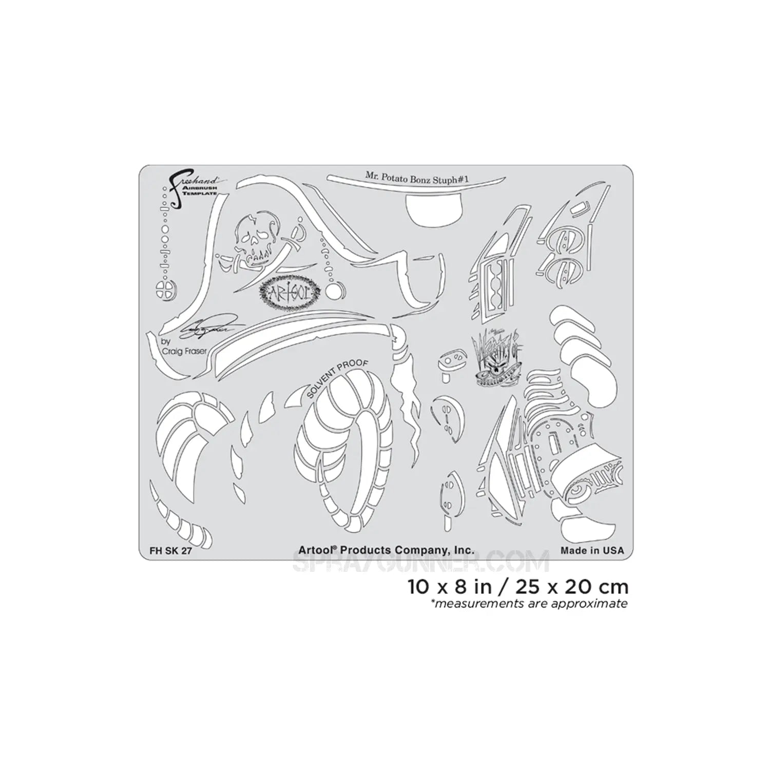 Artool Wrath of Skullmaster Mr. Potato Bonz Stuph #1 Freehand Airbrush Template by Craig Fraser Artool
