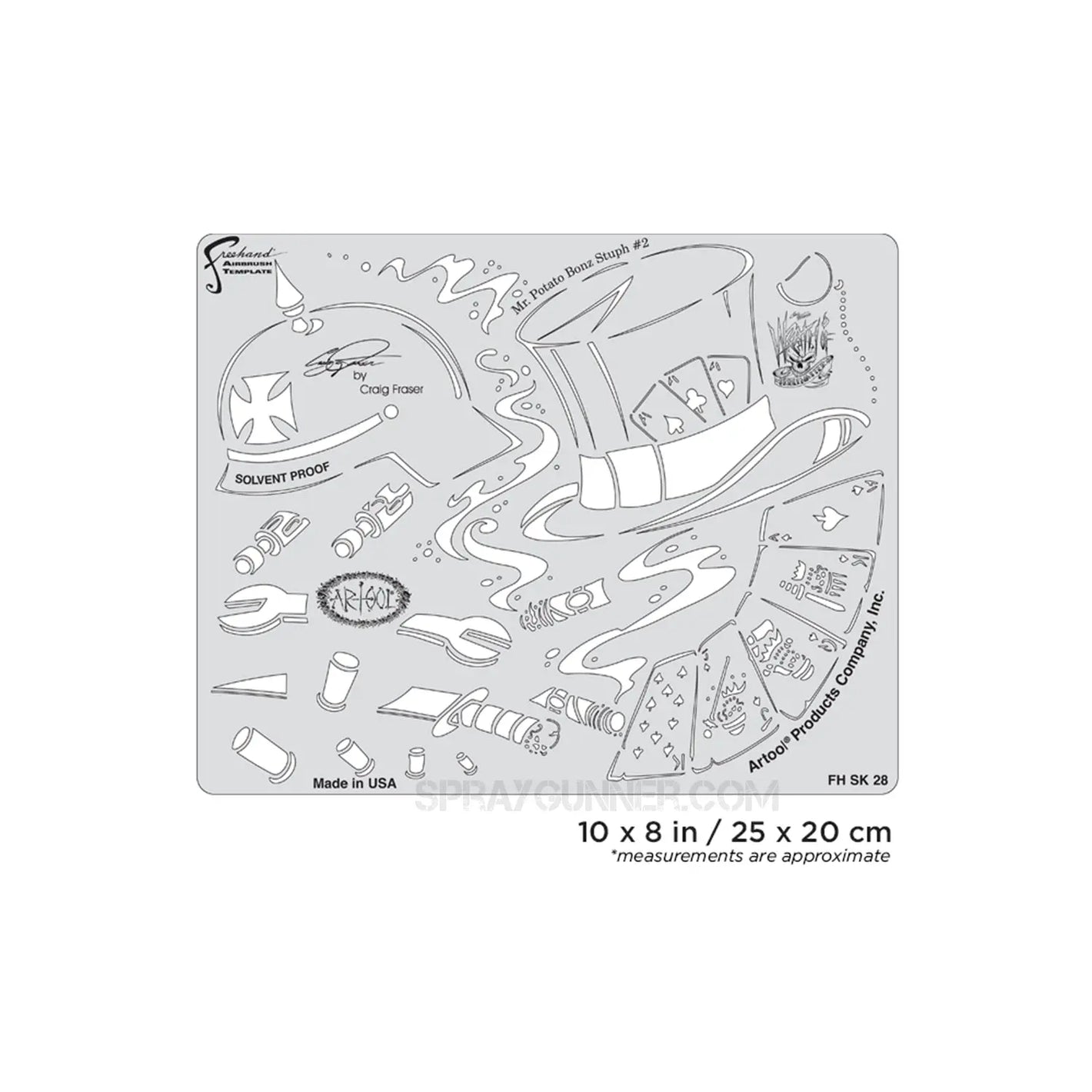 Artool Wrath of Skullmaster Mr. Potato Bonz Stuph #2 Freehand Airbrush Template by Craig Fraser Artool