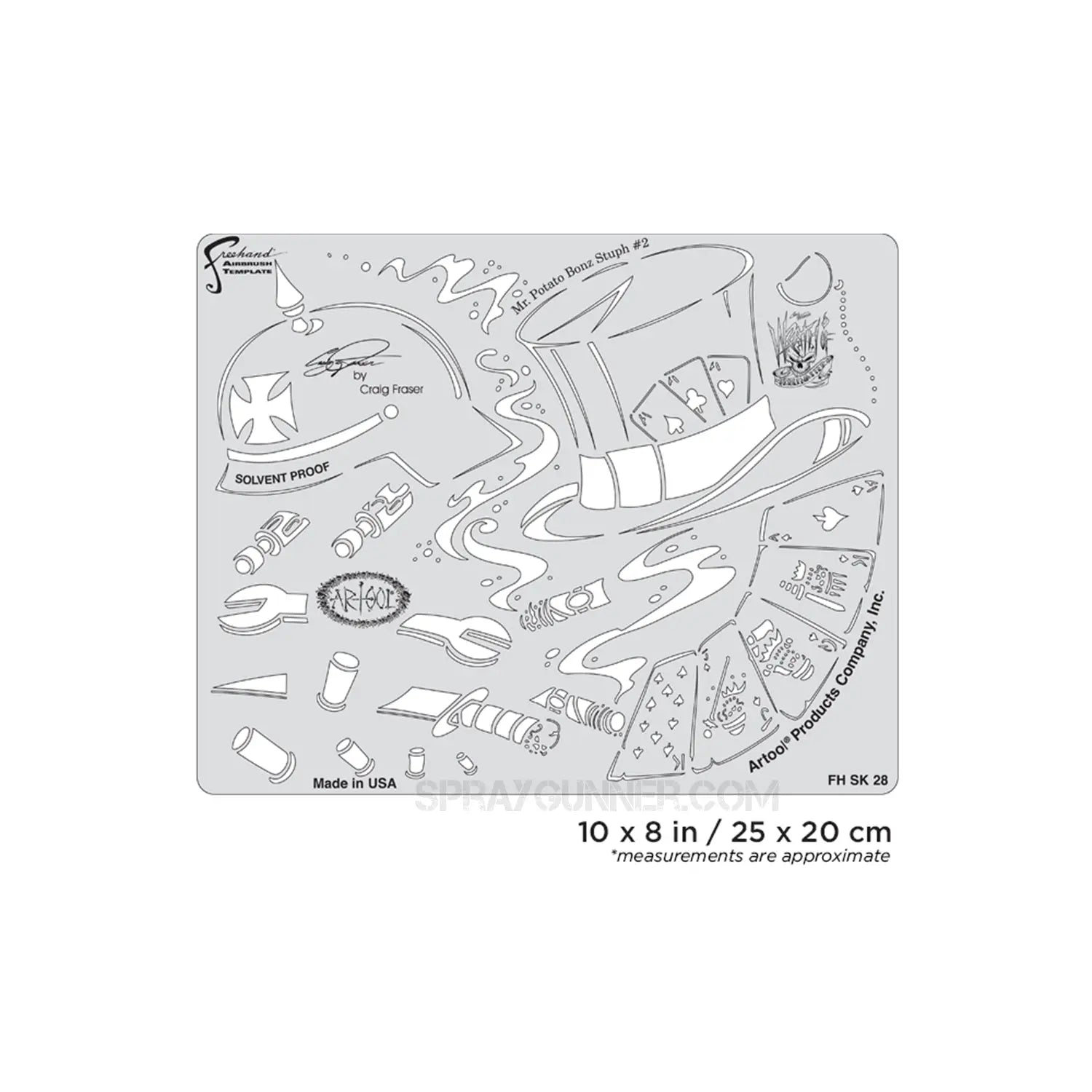 Artool Wrath of Skullmaster Mr. Potato Bonz Stuph #2 Freehand Airbrush Template by Craig Fraser Artool