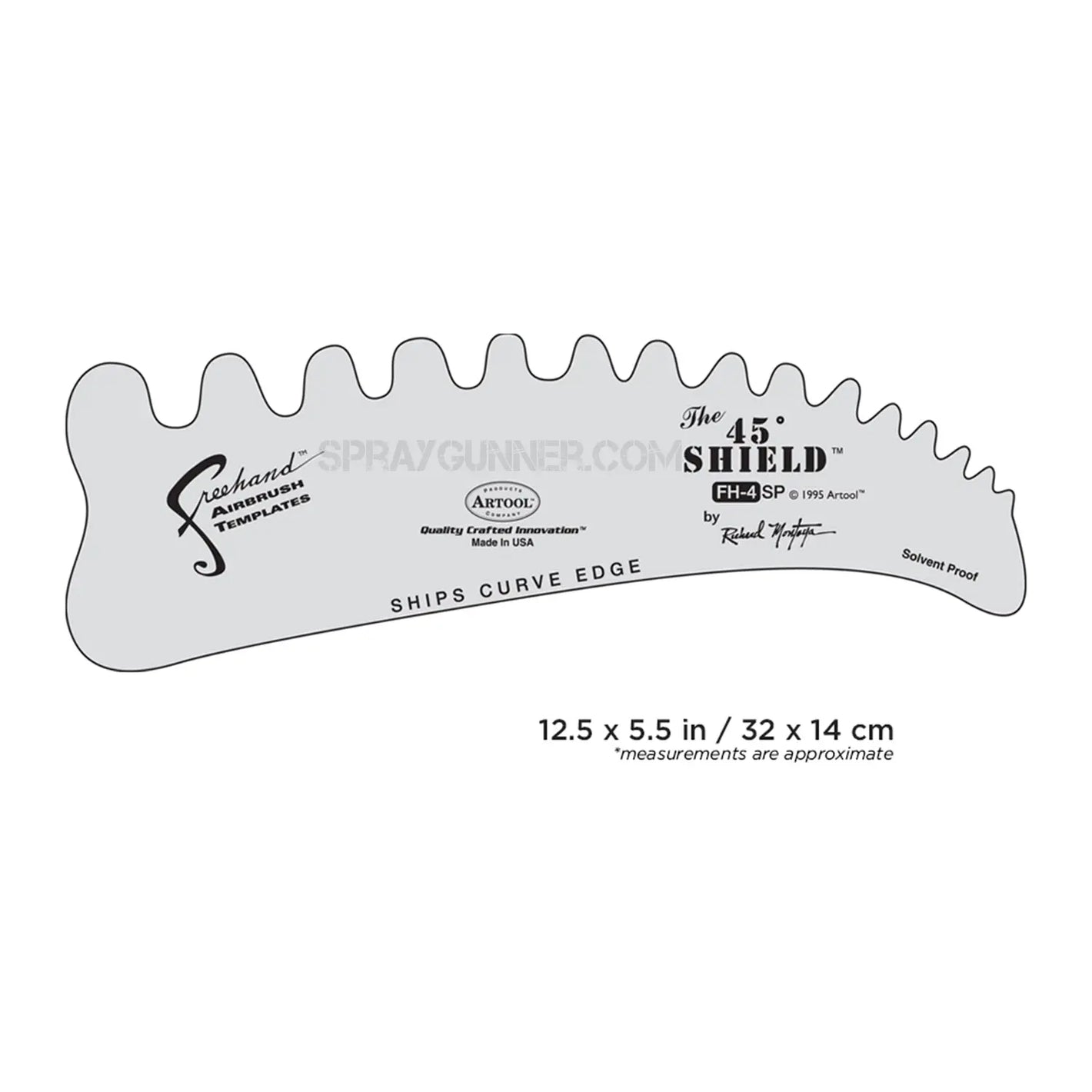 Artool #4 The 45 Shield Freehand Airbrush Template by Richard Montoya Artool