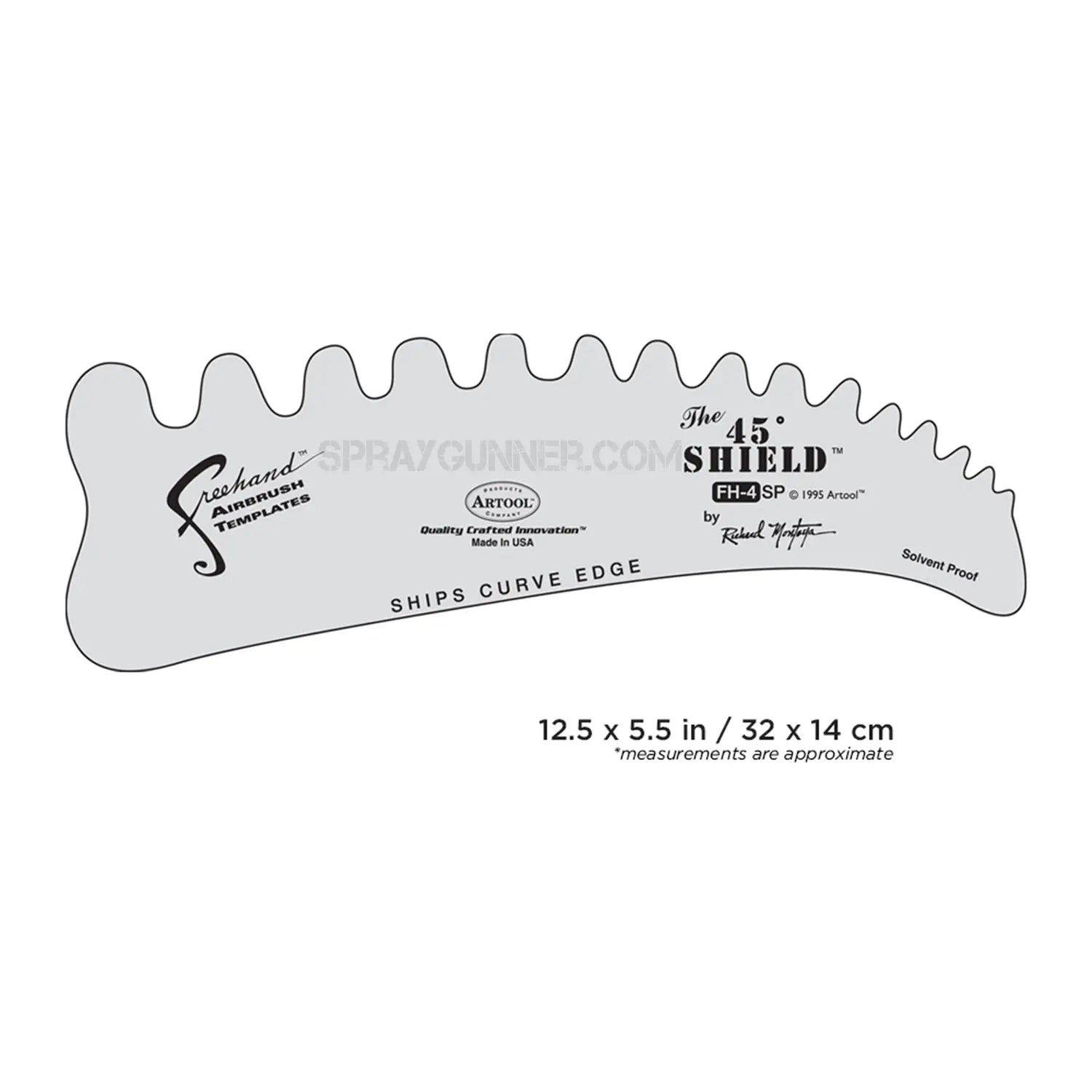 Artool #4 The 45 Shield Freehand Airbrush Template by Richard Montoya Artool