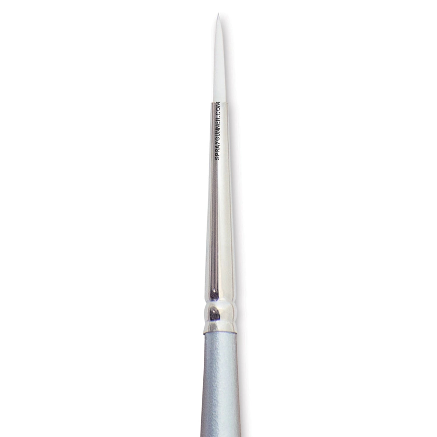 Silver White Synthetic Round Brush with Short Handle, Size 2