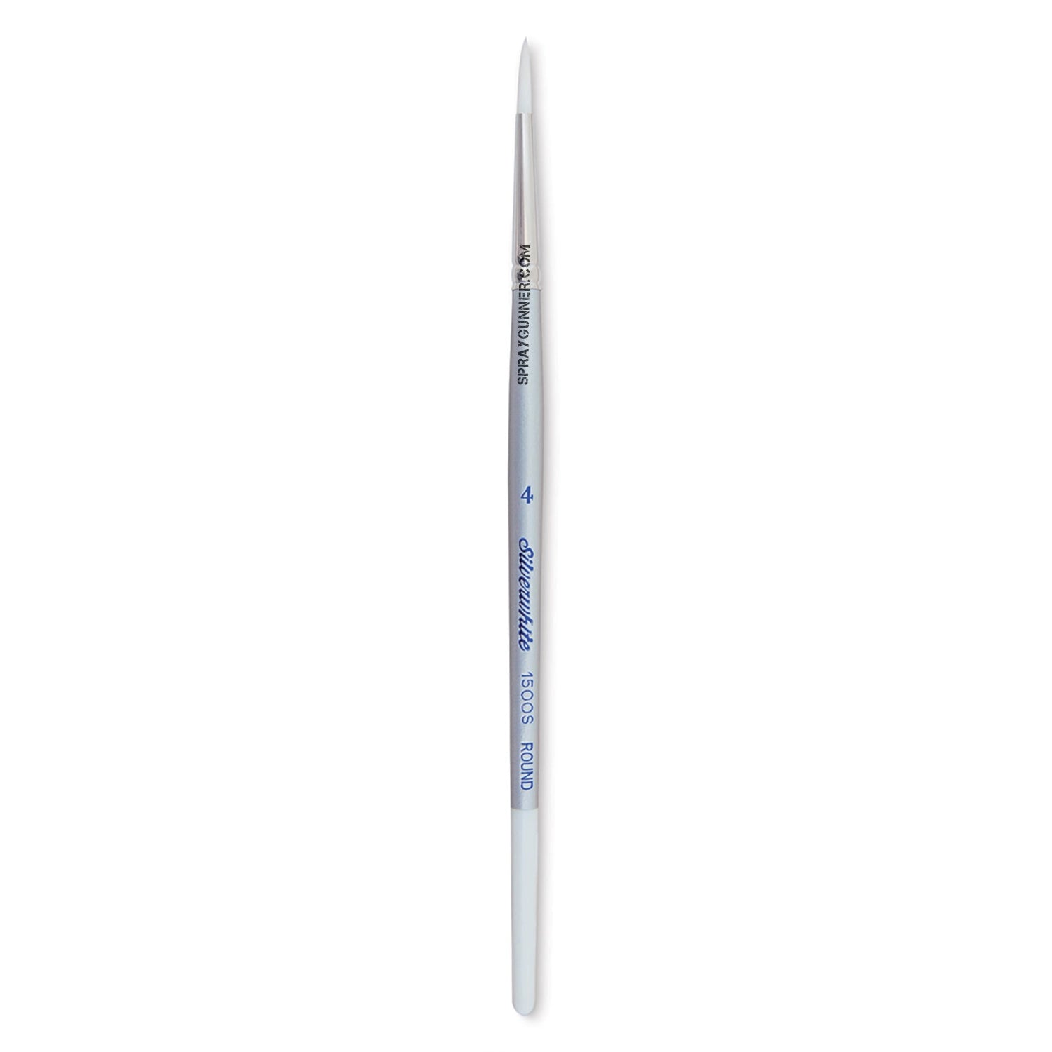 Size 4 Silver Brush Silverwhite Synthetic Round Brush with Short Handle