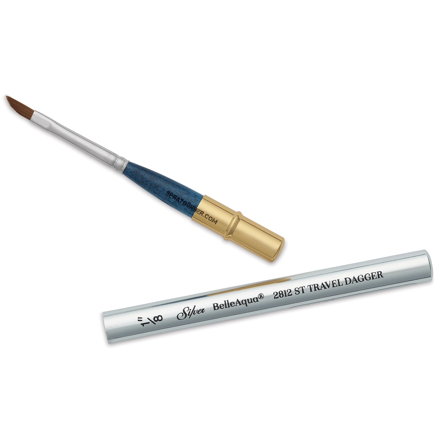 For accurate painting and seamless watercolor application, the BelleAqua Dagger Short Handle Travel Brush in size 1/8 is the perfect silver brush.