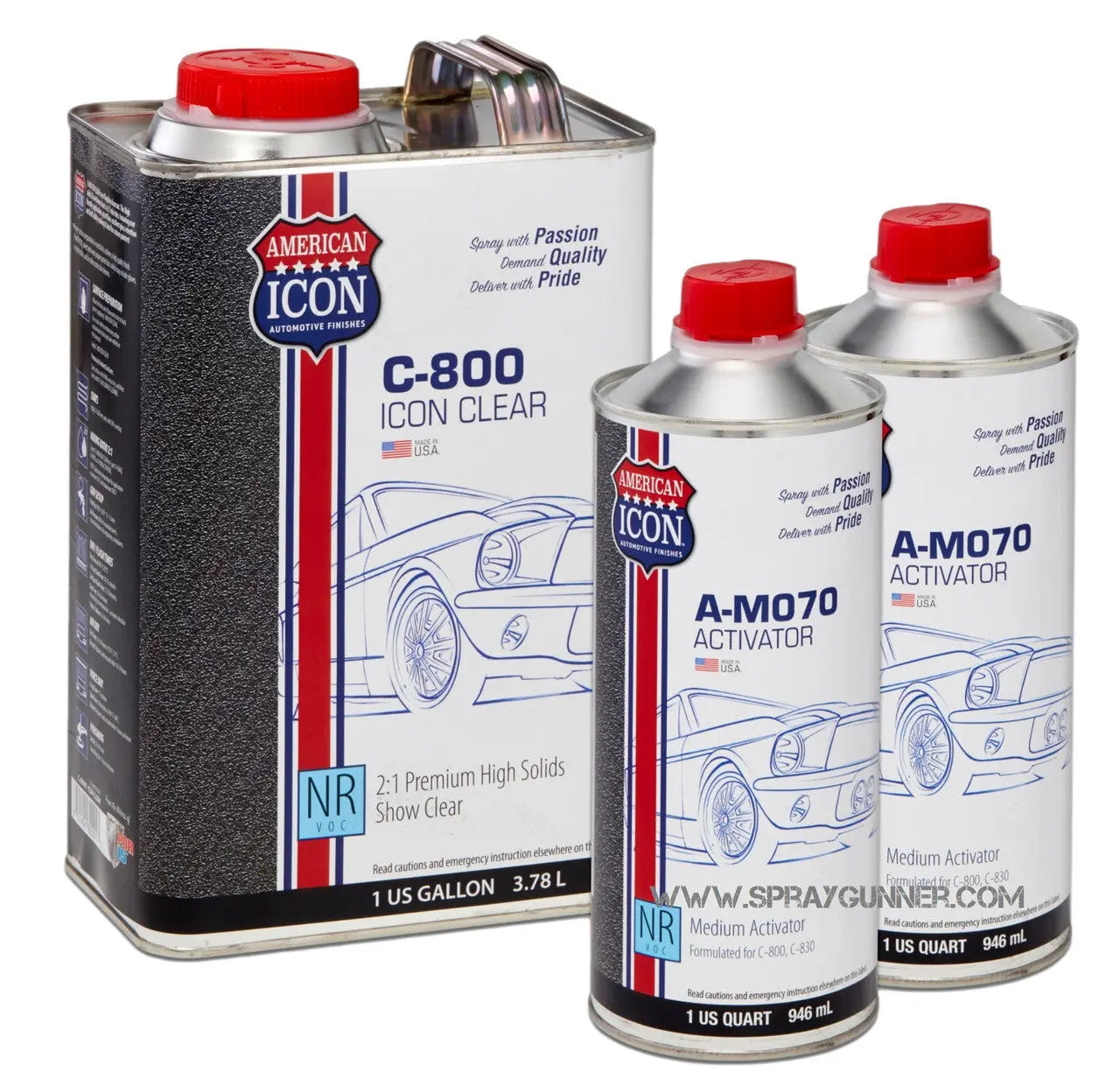 C-800 ICON Clear - National Rule VOC - Complete Kit - SprayGunner