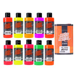 Custom Creative Solvent-Based Racing Fluorescents Set (10 150ml colors + 1 L thinner) - SprayGunner
