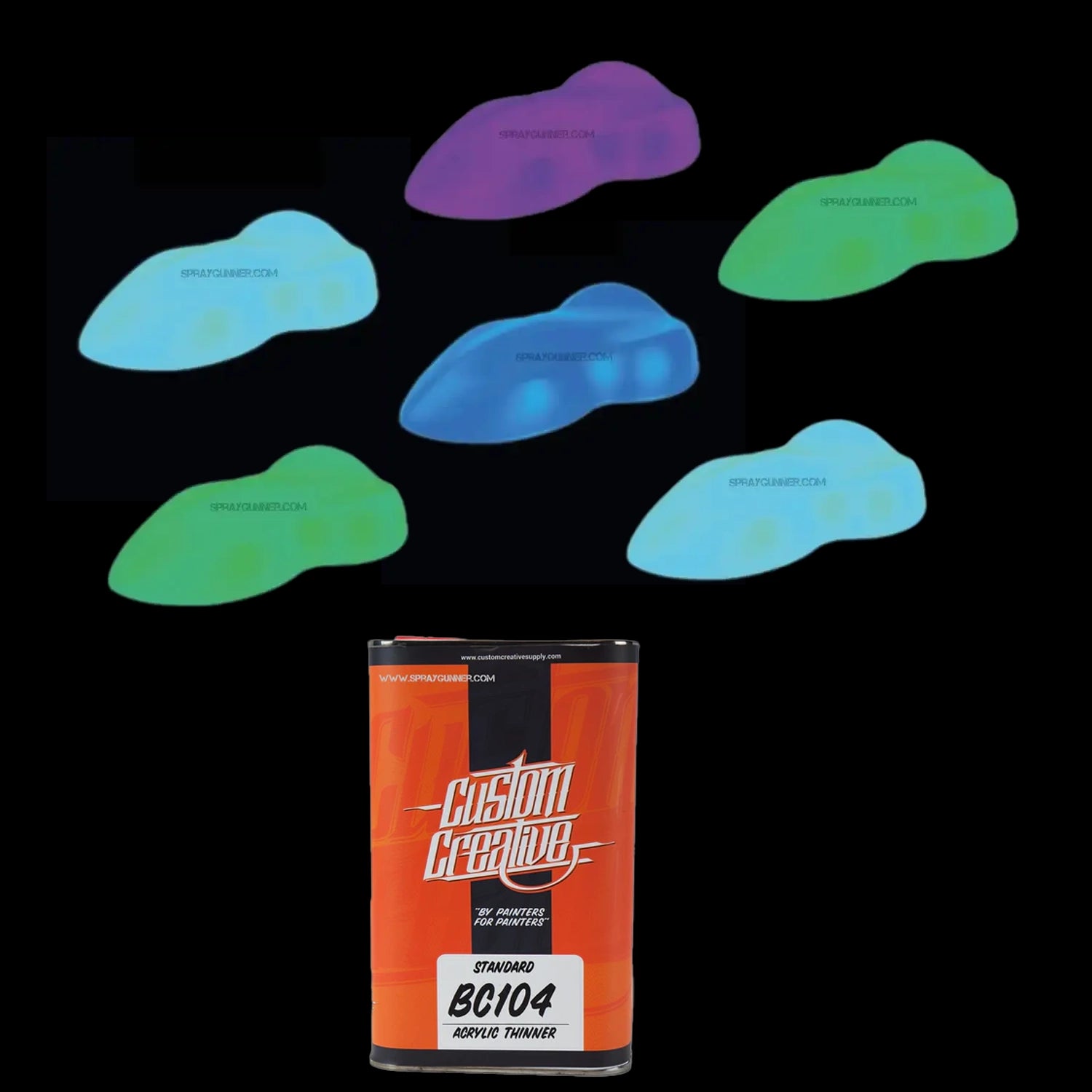 Custom Creative FX Lumina Set (6 150ml colors + 1 L thinner) - SprayGunner