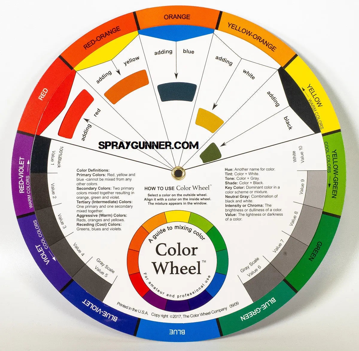 Color Wheel portable interactive tool for painters - SprayGunner