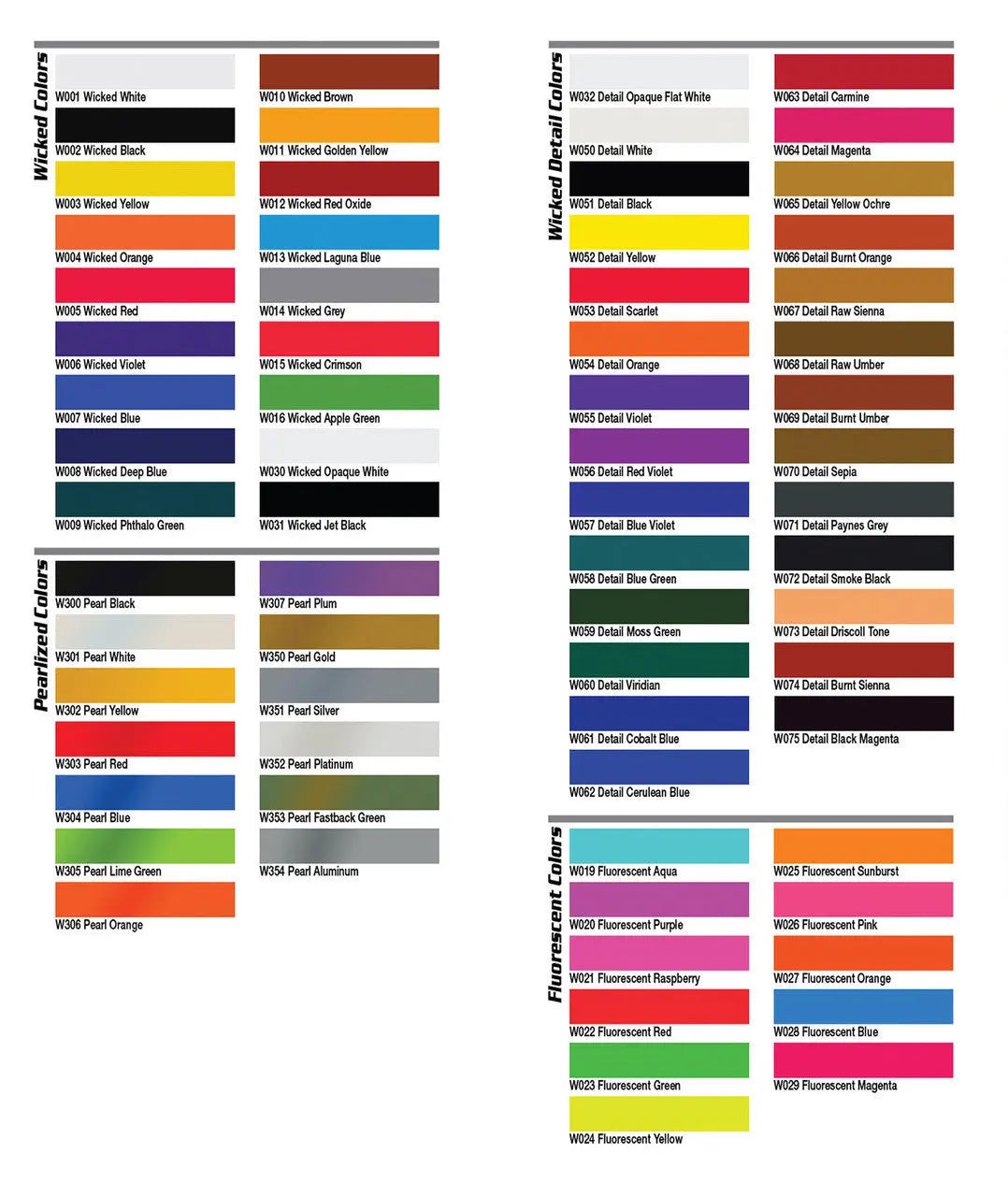 Createx Wicked Colors - 1 Gallon size Createx