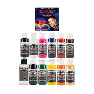 11 colors + cleaner Createx Airbrush Paints Set w/ DVD Createx