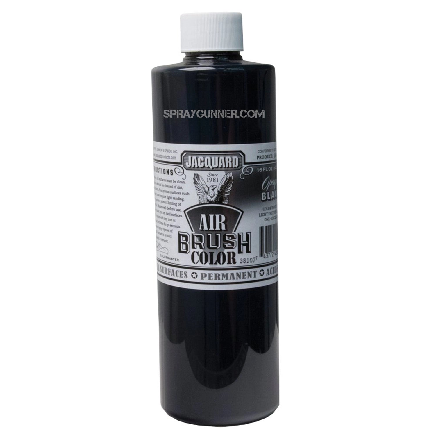 Jacquard Airbrush Color Opaque Black 16 oz - SprayGunner