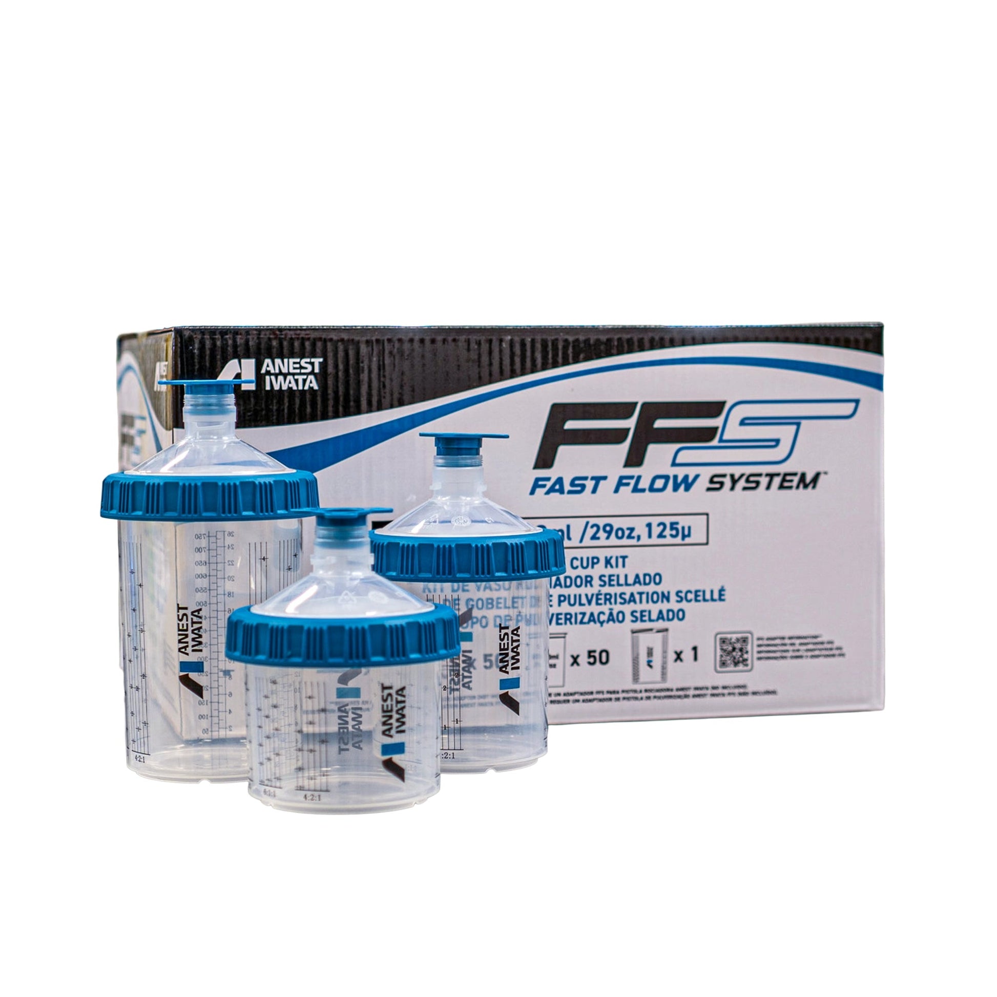 ANEST IWATA Fast Flow System Disposable Paint cup Kit (50 ct) 200 Micron Anest Iwata at SprayGunner