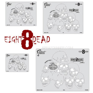 Artool Bone Headz Eight8Dead Freehand Airbrush Template Set of 4 by Mike Lavallee