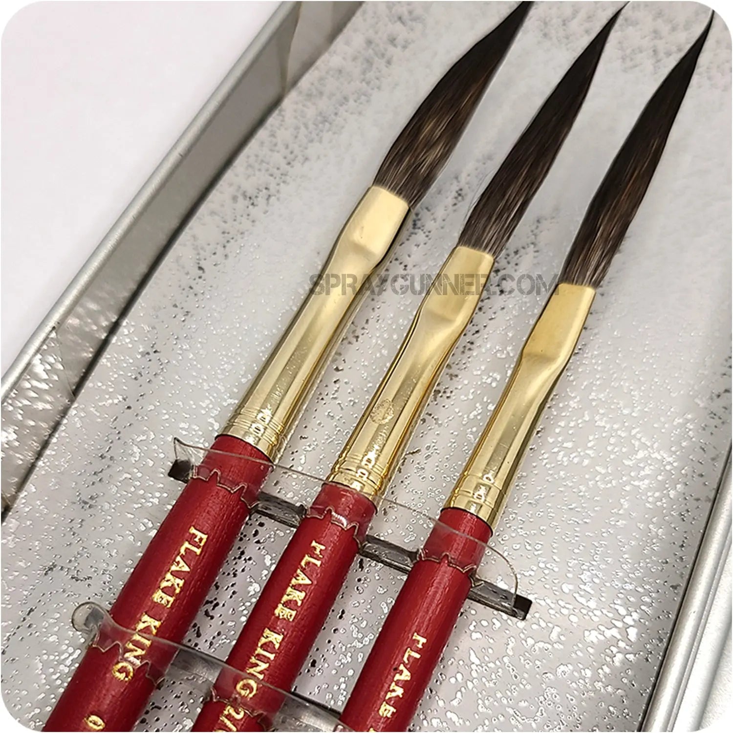 Flake King: Striping Brushes Set (3 ct) in Presentation Tin - SprayGunner
