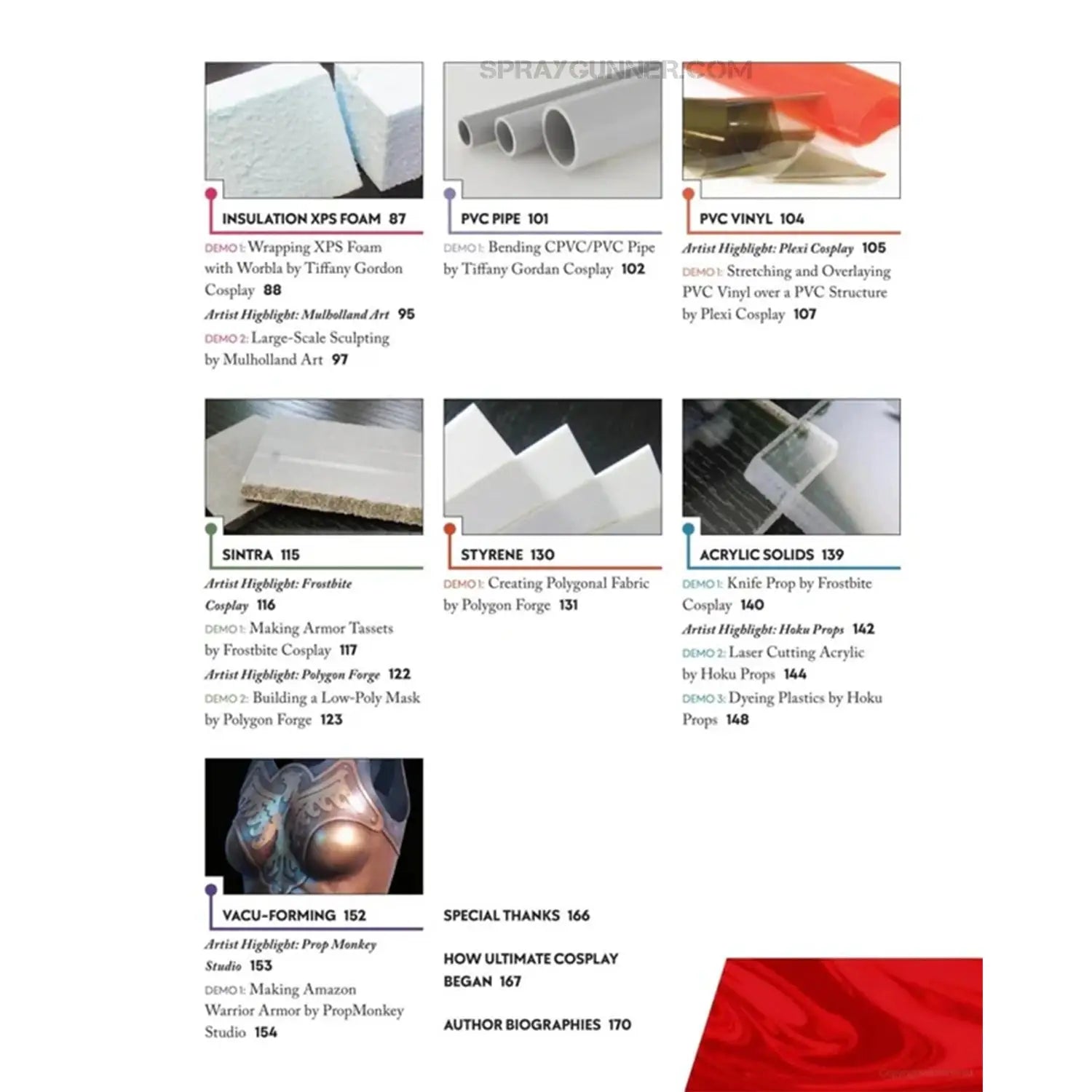 Ultimate Cosplay Encyclopedia Vol. 1: Armor Up! Thermoplastics book cover featuring a floral thermoplastic corset and medieval-style armor shield.