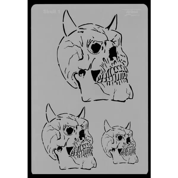 Harder and Steenbeck Airbrushing stencil set "Skull" Harder & Steenbeck